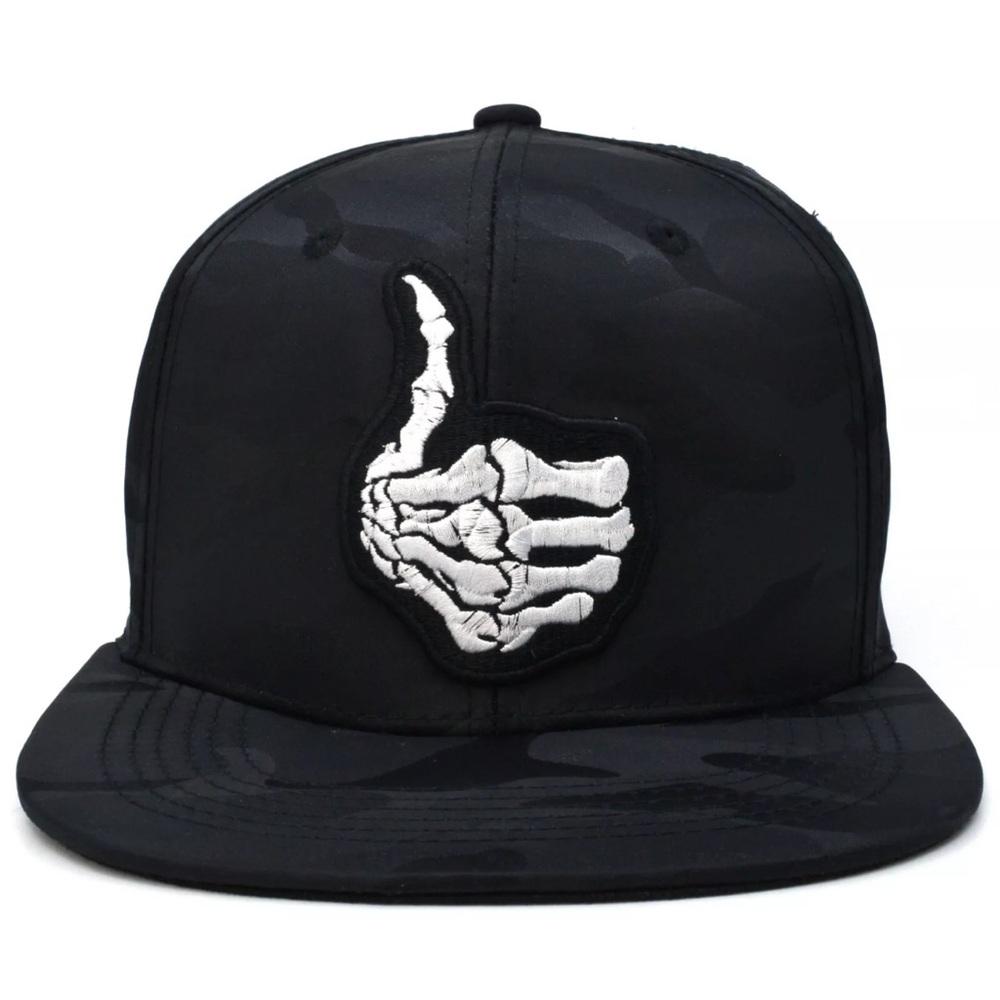 BLACK Eagle Finger Thumb Up New Embroidery Snapback Adjustable Hat Flat Bill